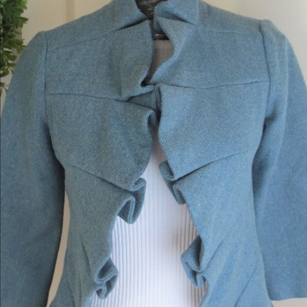 Blue Anthropologie Tabitha Wool jacket size 0